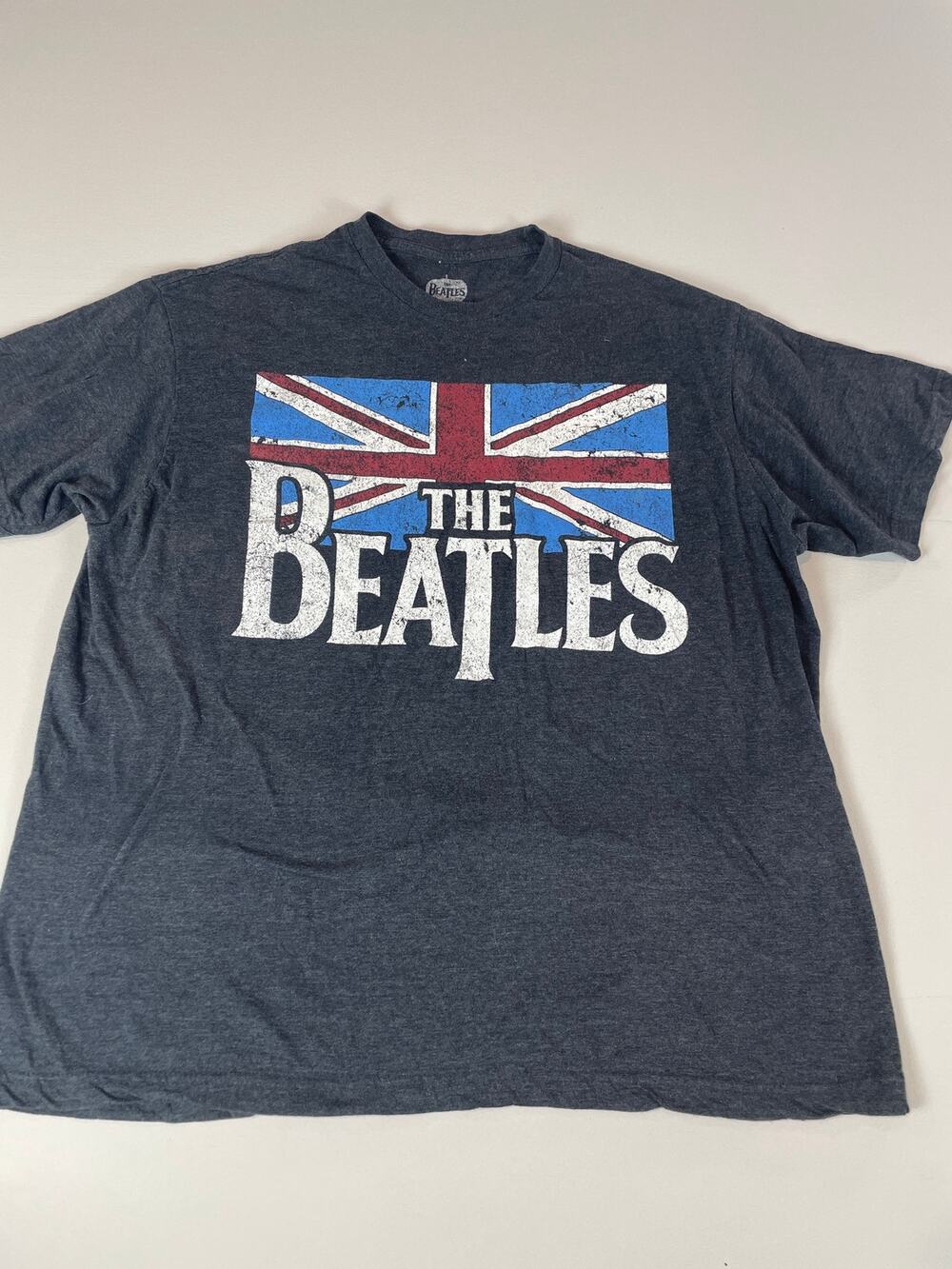 Beatles Logo Graphic Tee Size XL Charcoal Gray Cotton Blend